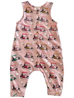 Golf Cart Pink / Organic Slub Bay Jumpsuit