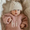Hi. Crew Neck Knit Sweater, Rosy