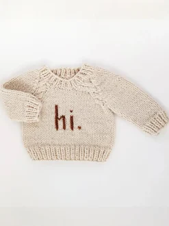 Hi. Crew Neck Knit Sweater, Pecan
