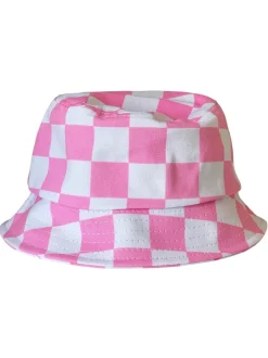 Kids Bucket Hat, Pink Checkerboard