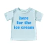 Kid's Graphic Short Sleeve Tee, Here for the Ice Cream! Ice Blue