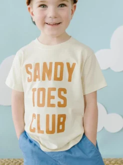Kid's Graphic Short Sleeve Tee, Sandy Toes Club