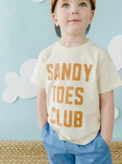 Kid's Graphic Short Sleeve Tee, Sandy Toes Club