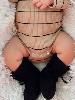 Knit Booties, Black