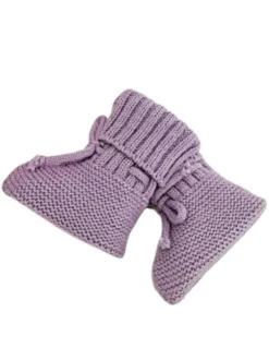 Knit Booties, Lavender