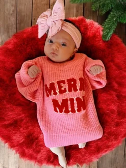 Knit Sweater, Merry Mini Bubblegum