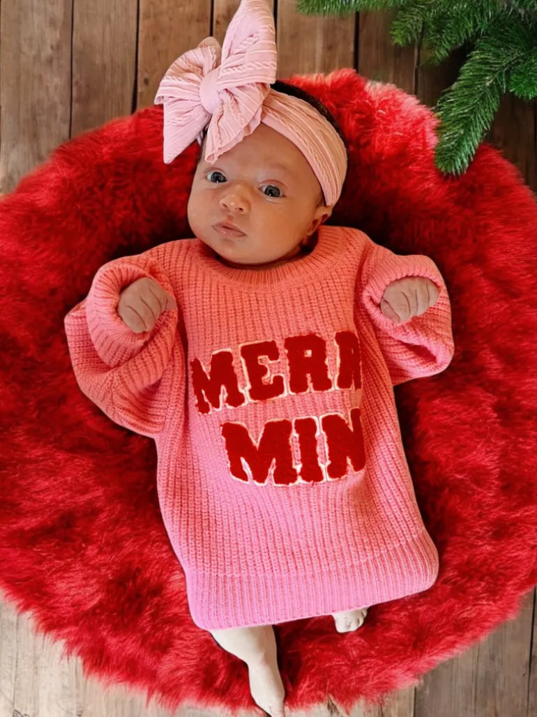 Knit Sweater, Merry Mini Bubblegum