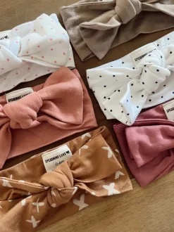 Knot Bow, Navy Polka Dot