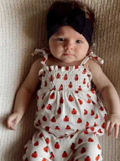 Ladybug / Organic Smocked Jumpsuit