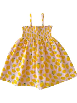 Lemon Sorbet / Muslin Smocked Tube Dress