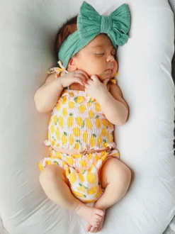 Lemon Sorbet / Muslin Smocked Ruffle Top & Bloomer