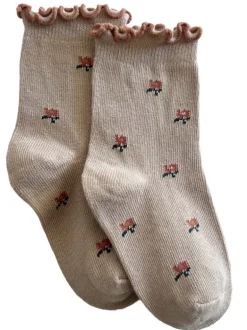 Lettuce Edge Socks, Cocoa Flower