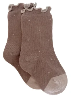 Lettuce Edge Socks, Dainty Dot Coffee