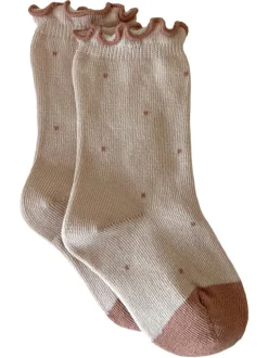 Lettuce Edge Socks, Dainty Dot Rose