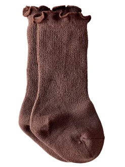 Lettuce Edge Socks, Dark Brown