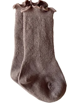 Lettuce Edge Socks, Light Brown