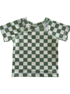 Lime Checkerboard / Cabana Rashguard / UPF 50+