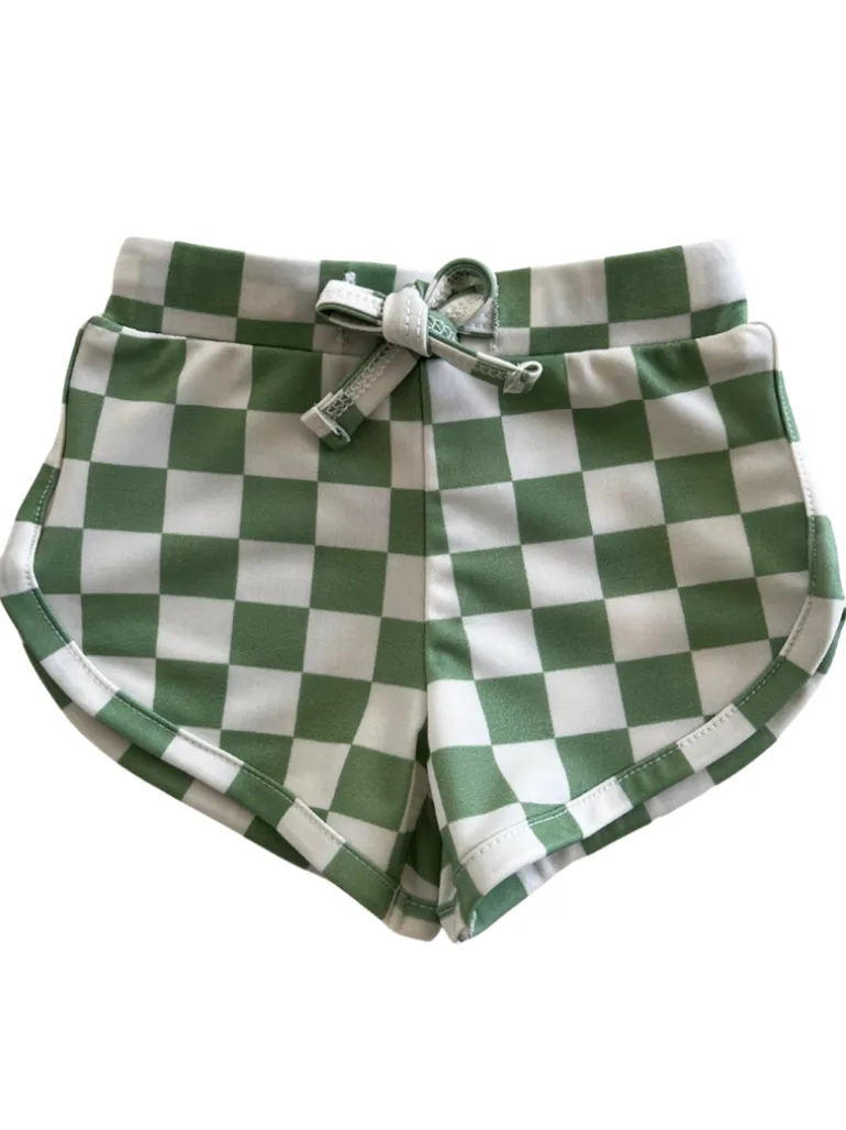 Lime Checkerboard / Laguna Swim Short / UPF 50+