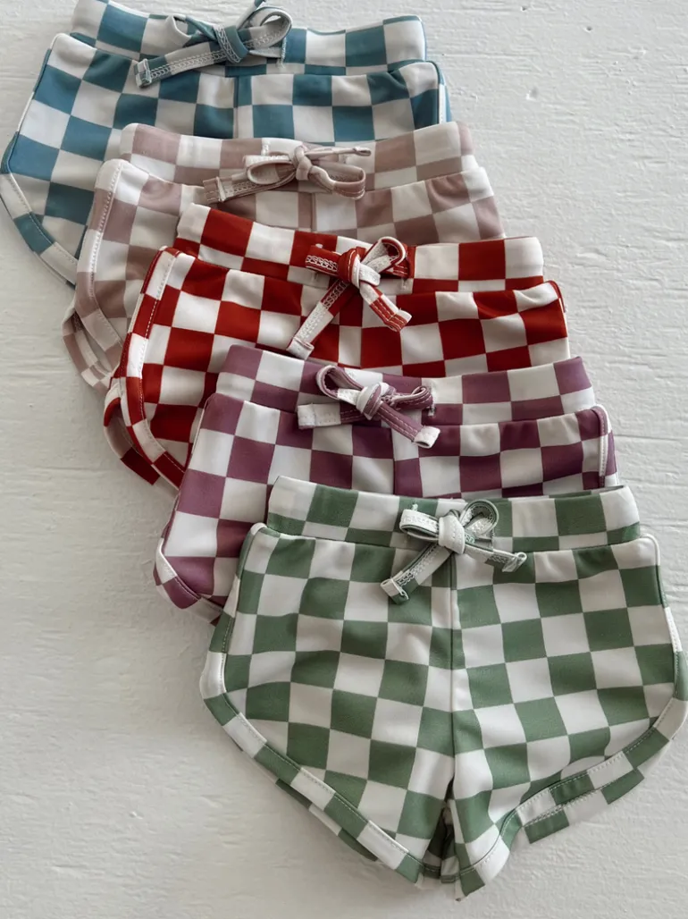 Lime Checkerboard / Laguna Swim Short / UPF 50+
