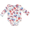Long Sleeve Bodysuit, Love You Foodie Much Blue