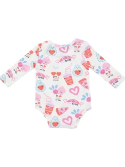 Long Sleeve Bodysuit, Love You Foodie Much Pink