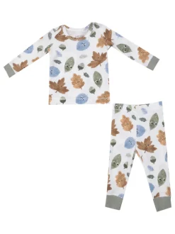 Long Sleeve Loungewear Set, Cuddly Leaves