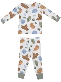 Long Sleeve Loungewear Set, Cuddly Leaves