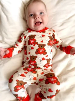 Long Sleeve 2-Piece Set, Valentine Bear