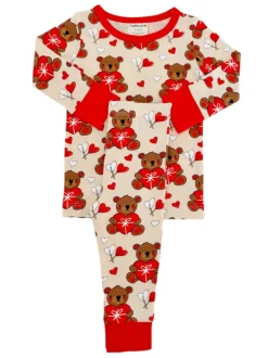 Long Sleeve 2-Piece Set, Valentine Bear