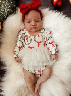 Long Sleeve Tutu Bodysuit, Wreath
