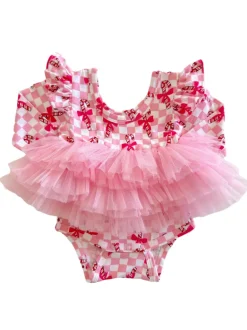 Long Sleeve Tutu Bodysuit, Cotton Candy Candy Cane