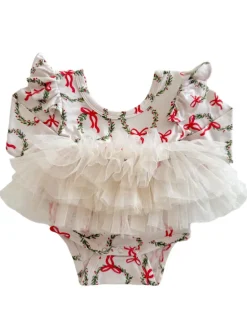 Long Sleeve Tutu Bodysuit, Wreath