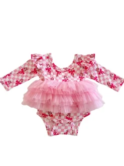 Long Sleeve Tutu Bodysuit, Cotton Candy Candy Cane