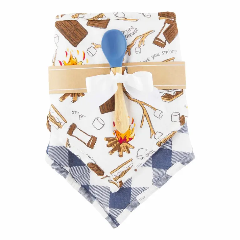 Muslin Bib & Spoon Set, S'mores