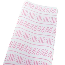 Muslin Changing Pad Cover, White/Pink Mudcloth