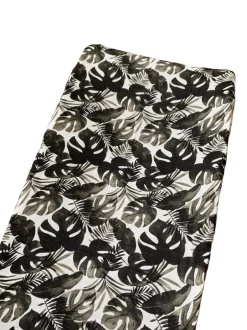 Muslin Changing Pad Cover, Black Monstera Leaf
