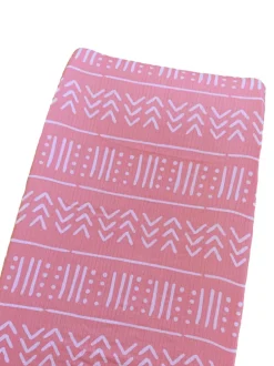 Muslin Changing Pad Cover, Pink/White Mudcloth