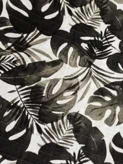 Muslin Changing Pad Cover, Black Monstera Leaf