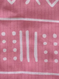 Muslin Changing Pad Cover, Pink/White Mudcloth