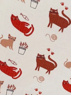 Muslin Changing Pad Cover, Cats
