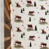Muslin Crib Sheet, Moose