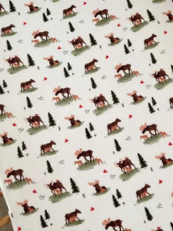 Muslin Crib Sheet, Moose