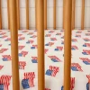Muslin Mini Crib Sheet, American Flag