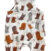 Muslin Overall, Cowboy Boots