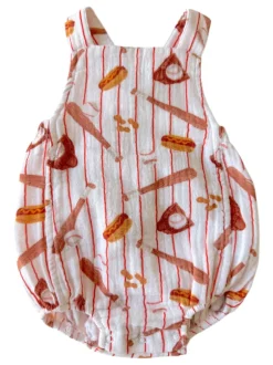 Muslin Retro Sunsuit, Baseball Game
