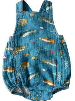 Muslin Retro Sunsuit, Gone Fishing