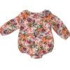 Muslin Ruffle Collar Bubble Bodysuit, Autumn Days Floral