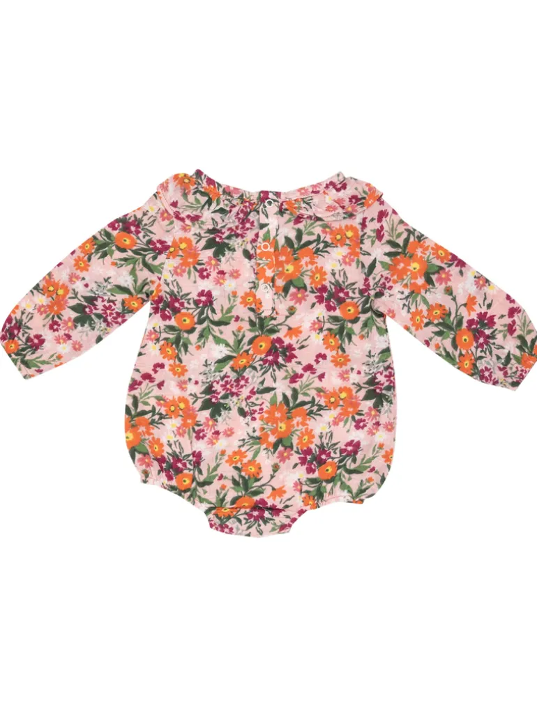Muslin Ruffle Collar Bubble Bodysuit, Autumn Days Floral