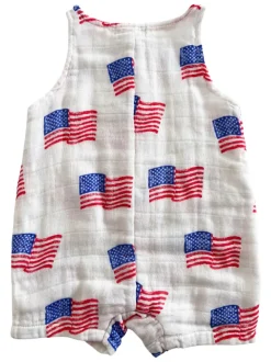 Muslin Shortie Romper, American Flag