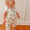 Muslin Sleeveless Romper, Bass Fishing